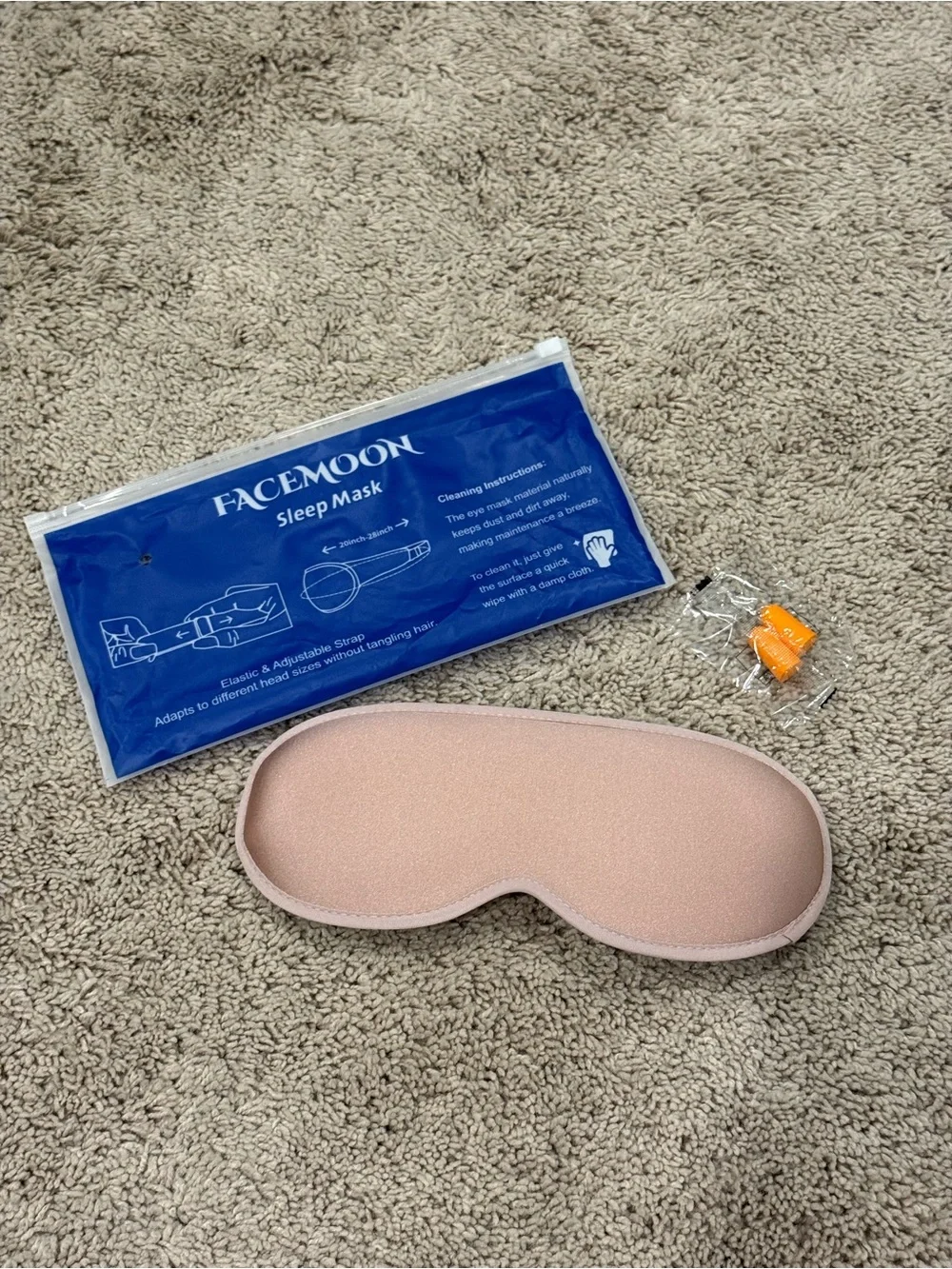 Pink Sleep Mask - Lightweight Contoured Eye Mask